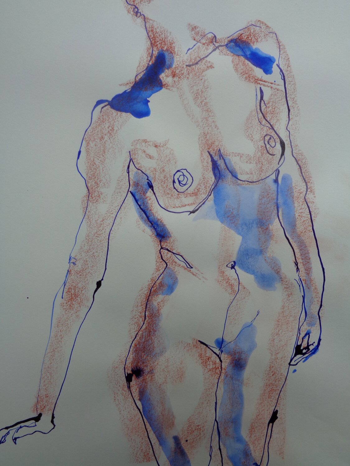 C_42x30_547" Traversée douce" Chantal de Grasse des Princes d'Antibes Werk auf Papier zu verkaufen