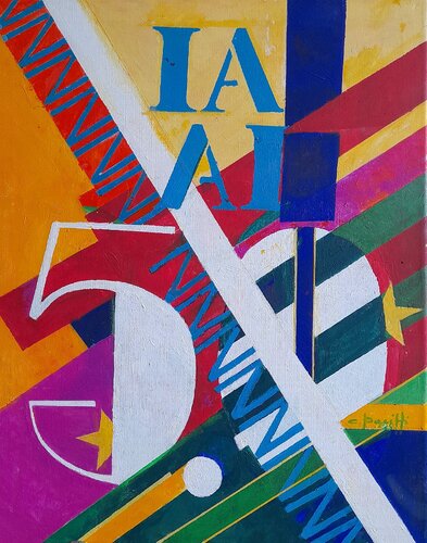 AI - 5.0.  Acrilico su tela, 50x50, 2005. von cesare pacitti, Malerei kaufen auf Singulart