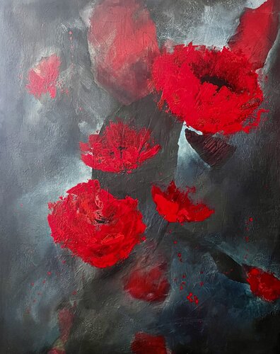 Poppies van Cristina Arada Aparicio, Schilderij te koop op Singulart