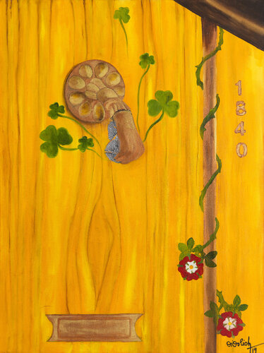 Puertas de Dublin - Amarilla y el Orbe von NELIDA DIDOLICH, Malerei kaufen auf Singulart