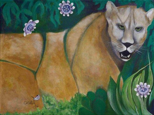 Puma  Ñaro von NELIDA DIDOLICH, Malerei kaufen auf Singulart