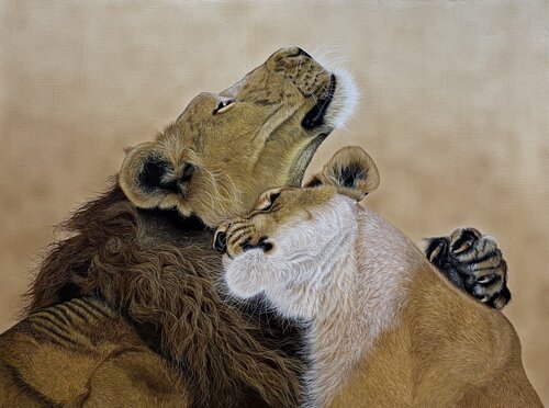 Embrace of the Lion Kings von Svitlana Maslova, Malerei kaufen auf Singulart