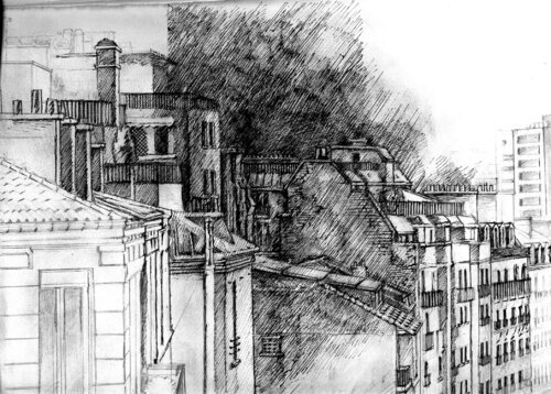 Toits de Paris von Grégory GENG, Zeichnungen kaufen auf Singulart