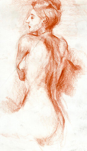 Nu Dos sanguine di Grégory GENG, Disegno in vendita su Singulart