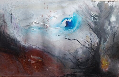 "Soleil Bleu" ou Paysage Septeuil Hiver von Grégory GENG, Malerei kaufen auf Singulart
