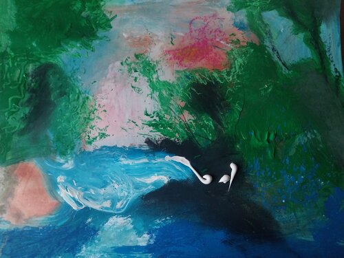"Le petit cour d' eau" van Grégory GENG, Schilderij te koop op Singulart