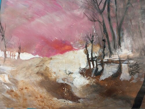 Paysage hiver -septeuil par Grégory GENG, Peinture en vente sur Singulart