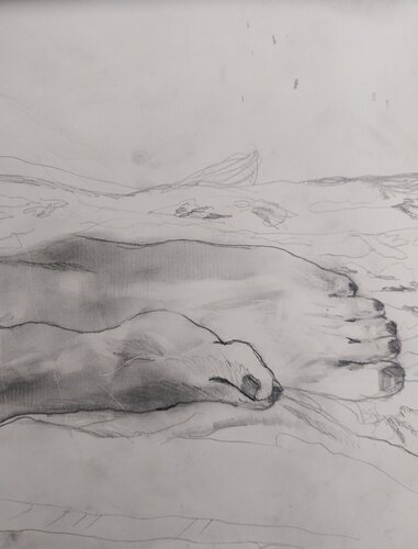 Etude pieds de Grégory GENG, Dibujo a la venta en Singulart