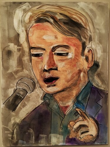 Christopher Hitchens di Sean Bw Parker, Pittura in vendita su Singulart