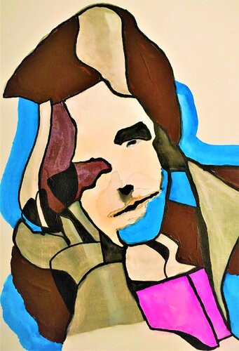 Oscar Wilde in Brown & Blue van Sean Bw Parker, Schilderij te koop op Singulart