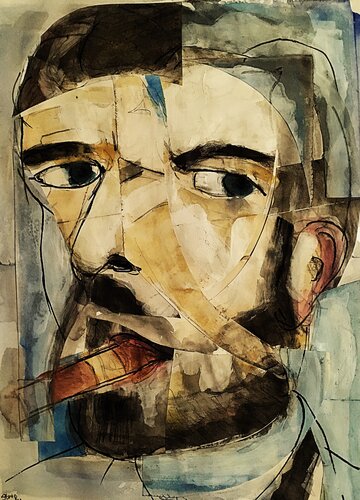 Ricky Gervais (2024) di Sean Bw Parker, Pittura in vendita su Singulart