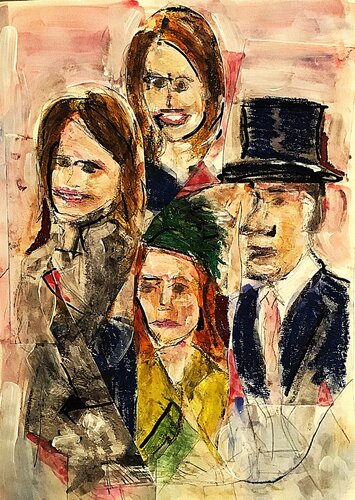 Andrew and Family di Sean Bw Parker, Pittura in vendita su Singulart