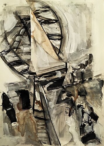 Big Wheel on Worthing Seafront (2025) di Sean Bw Parker, Pittura in vendita su Singulart