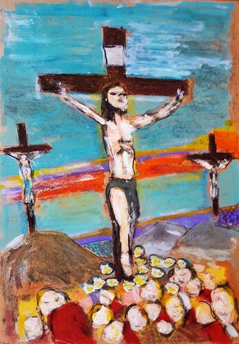 Handmaids At Golgotha (2026) by Sean Bw Parker, Painting for Sale on Singulart