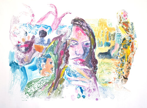 « Les rêves de peinture, femme pensive » by Blandine Lemoine, Work on Paper for Sale on Singulart