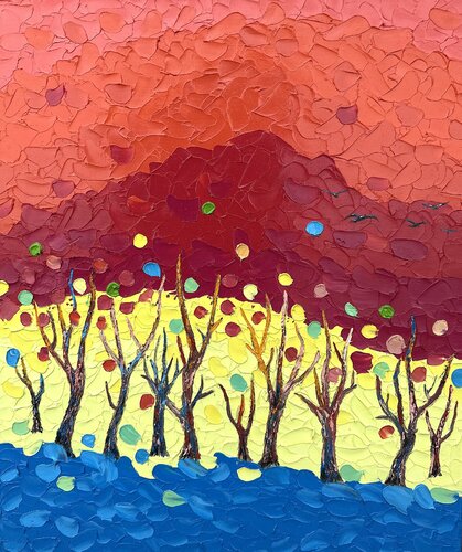Burning Horizon van Liudmyla Riabkova, Schilderij te koop op Singulart