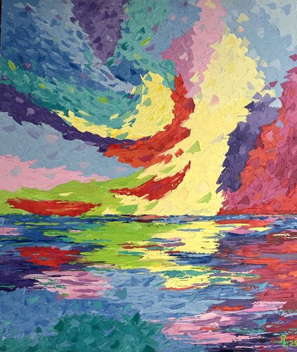 Colorful Horizon van Liudmyla Riabkova, Schilderij te koop op Singulart
