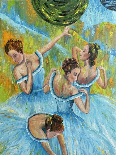 Ballet dancers van Liudmyla Riabkova, Schilderij te koop op Singulart