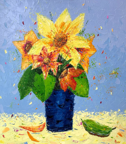 Yellow flowers von Liudmyla Riabkova, Malerei kaufen auf Singulart