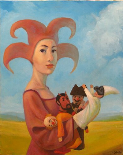 Una fagottata di marionette -- Too many puppets di Claudio Giulanelli, Pittura in vendita su Singulart