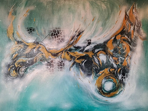 Abstraktes Fantasy Acrylbild di Jessica Leidel, Pittura in vendita su Singulart