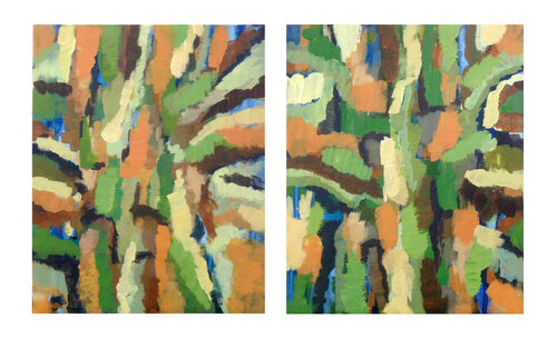 "Dans les arbres" -  Dyptique by Frédérique Mussat, Work on Paper for Sale on Singulart