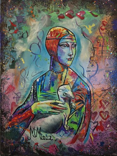 "Girl with the ermine" de Martina Marten, Pintura a la venta en Singulart