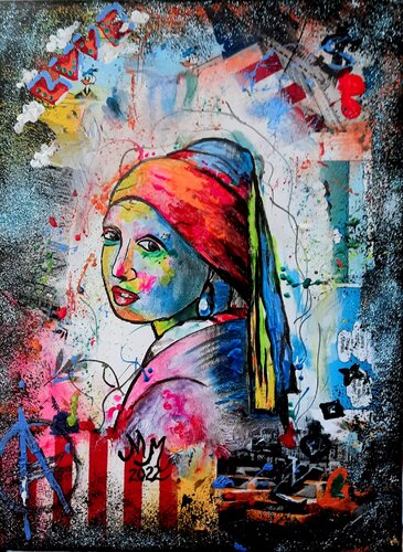 Vermeers Girl de Martina Marten, Pintura a la venta en Singulart
