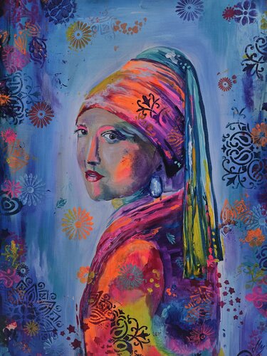 Vermeers Girl de Martina Marten, Pintura a la venta en Singulart