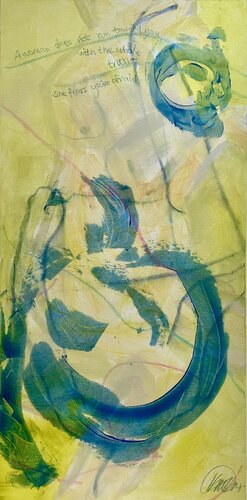 a woman does not run toward you with the whole truth ~ she fears you're afraid von Karin Edgett, Malerei kaufen auf Singulart