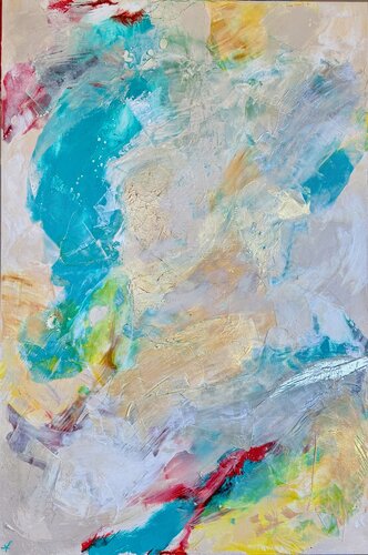 Caribbean Skies in Turquoise Seas by Karin Edgett, Painting for Sale on Singulart