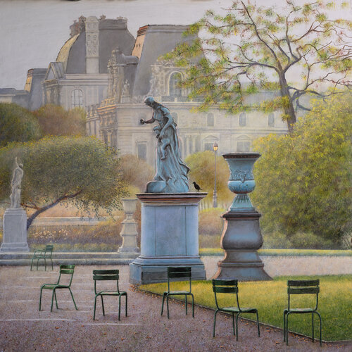 The TUILERIES in Paris by Julien Landa, Painting for Sale on Singulart