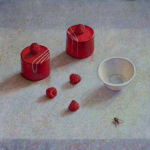 Raspberry pastries par Julien Landa, Peinture en vente sur Singulart