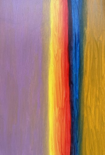 Vertikaler Horizont Sonnenuntergang am Strand par Lovis Moos, Peinture en vente sur Singulart