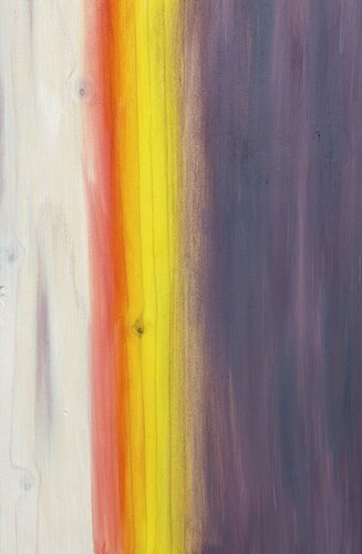 Lavendel Feld Sonnenuntergang Vertikaler Horizont de Lovis Moos, Pintura a la venta en Singulart