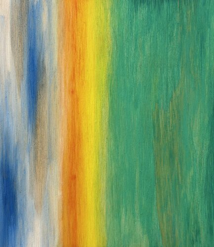 Grünes Feld Sonnenuntergang Vertikaler Horizont de Lovis Moos, Pintura a la venta en Singulart