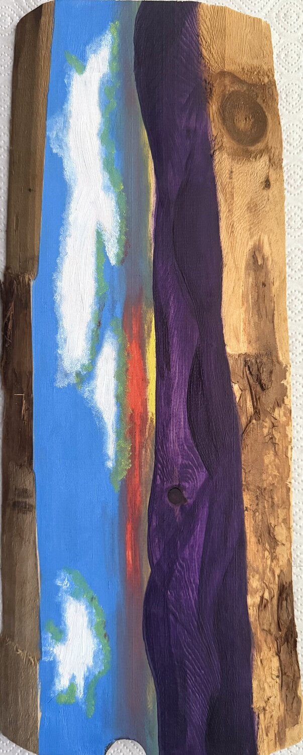 38/1000 Vertikaler Horizont Sonnenuntergang Lovis Moos Origineel schilderij te koop
