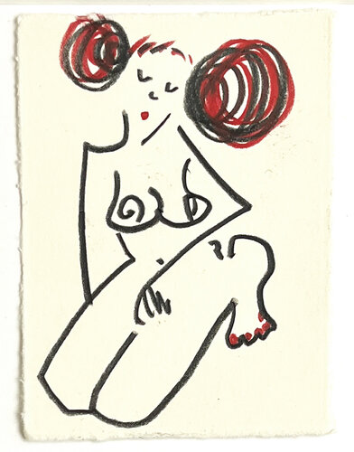 Two red hair balls von Jörg Herz, Zeichnungen kaufen auf Singulart