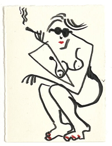 Smoking break by Jörg Herz, Drawing for Sale on Singulart