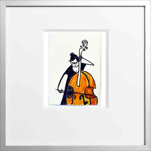 Woman on bass van Jörg Herz, Tekening te koop op Singulart