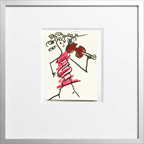 Junge Frau mit Geige by Jörg Herz, Drawing for Sale on Singulart