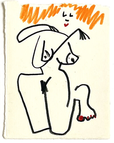 Orange hair di Jörg Herz, Disegno in vendita su Singulart