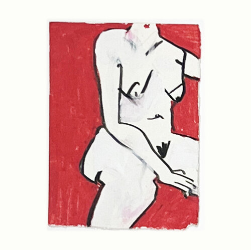 Akt auf rotem Grund I. van Jörg Herz, Tekening te koop op Singulart