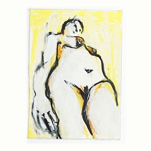 Akt auf gelbem Grund I. van Jörg Herz, Tekening te koop op Singulart