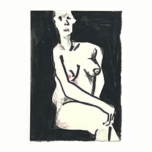 Akt auf schwarzem Grund I. van Jörg Herz, Tekening te koop op Singulart