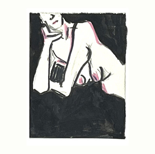 Akt auf schwarzem Grund III. di Jörg Herz, Disegno in vendita su Singulart