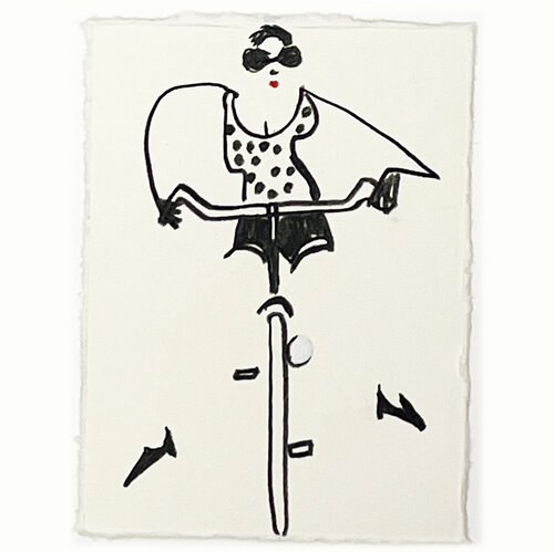 Radfahrerin Sonnenbrille by Jörg Herz, 소묘 for Sale on Singulart