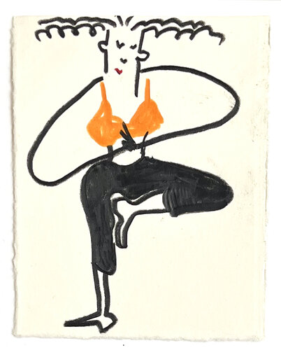 Yoga Baum Orange by Jörg Herz, 소묘 for Sale on Singulart