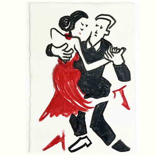 Tangopaar Rot Schwarz II by Jörg Herz, 소묘 for Sale on Singulart