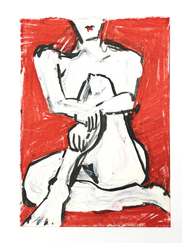 Akt Rot Gelb II van Jörg Herz, Tekening te koop op Singulart